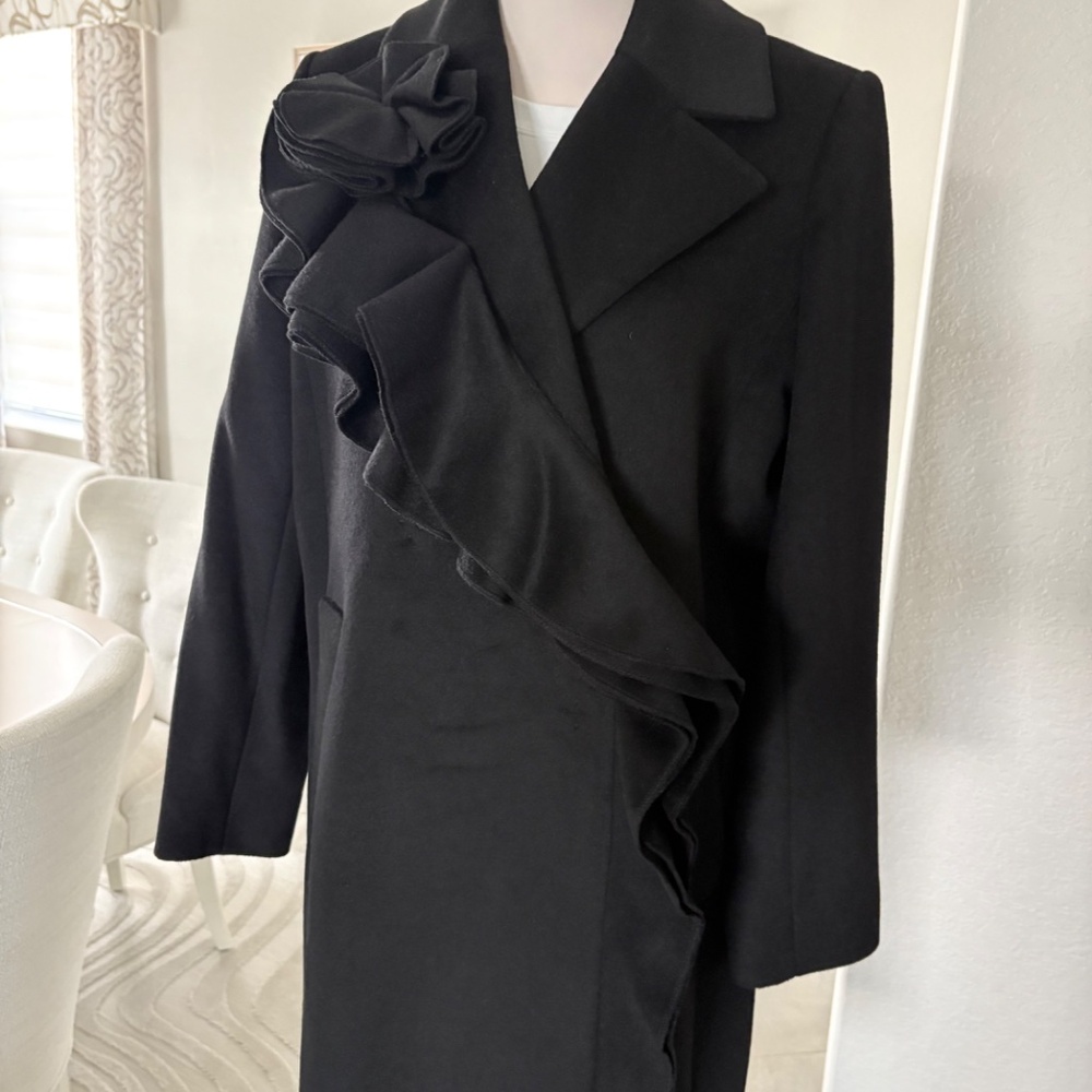 NWT Kobi Halperin Alora Brushed Wool Ruffle Coat